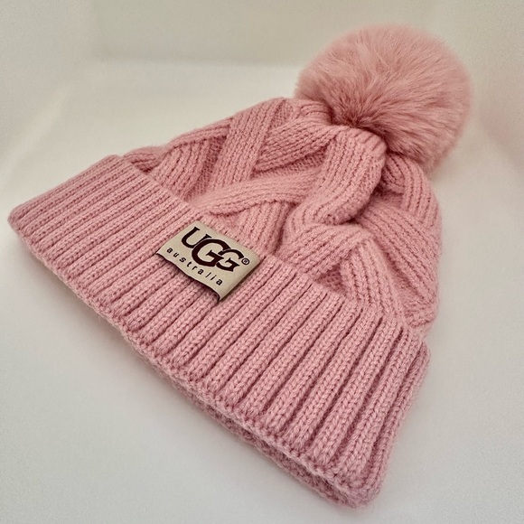 UGG Australia Pink Beanie Hat (NWOT) - Picture 3 of 4